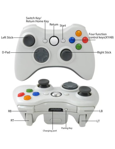 Controlador Inalámbrico Xbox 360 Color Blanco 2.4GHz