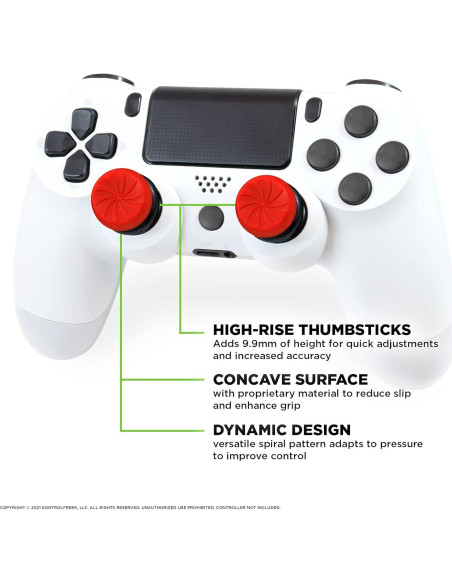 KontrolFreek Kit Rendimiento PS4 Rojo con Thumbsticks y Agarre