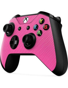 Calcomanía Skinit para Controlador Xbox One X Fibra Carbono Rosa 2