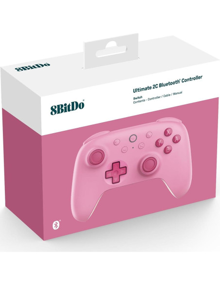 Controlador Bluetooth 8BitDo Ultimate 2C Rosa para Switch