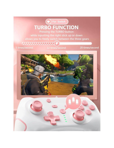 Controlador Inalámbrico Matbip SW02 Rosa para Switch