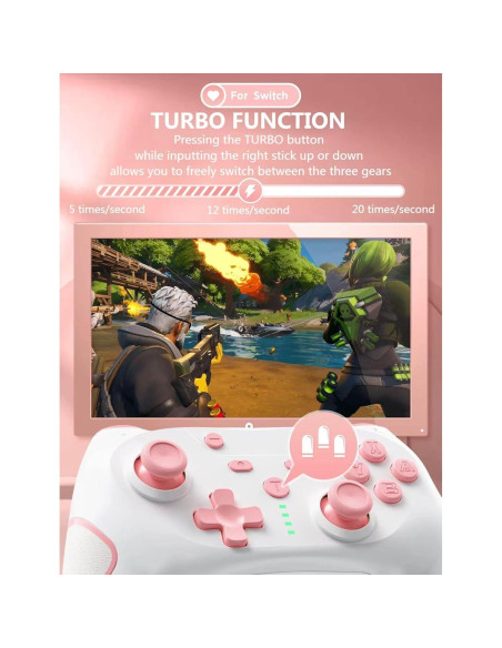 Controlador Inalámbrico Matbip SW02 Rosa para Switch