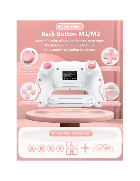Controlador Inalámbrico Matbip SW02 Rosa para Switch