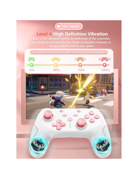 Controlador Inalámbrico Matbip SW02 Rosa para Switch