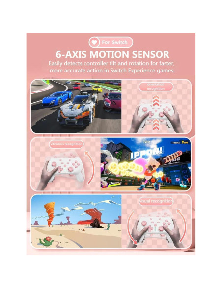 Controlador Inalámbrico Matbip SW02 Rosa para Switch