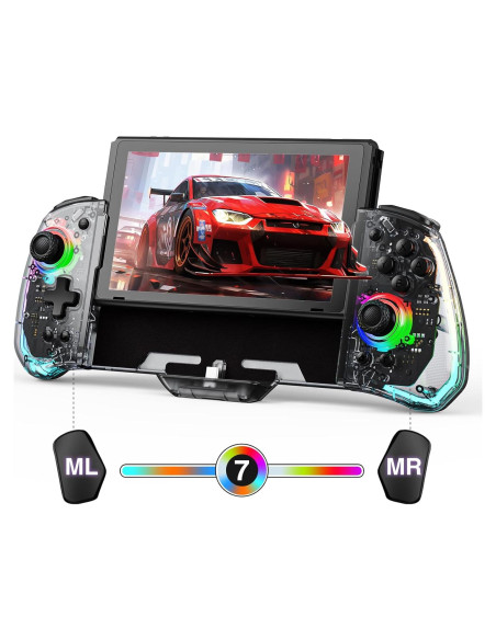 Controlador Joypad Clear Switch momen con LED y vibración