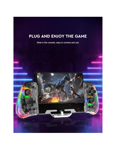 Controlador Joypad Clear Switch momen con LED y vibración