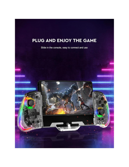 Controlador Joypad Clear Switch momen con LED y vibración