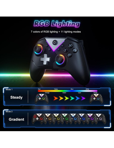 Controlador Inalámbrico Dinosoo RGB para PC y Switch