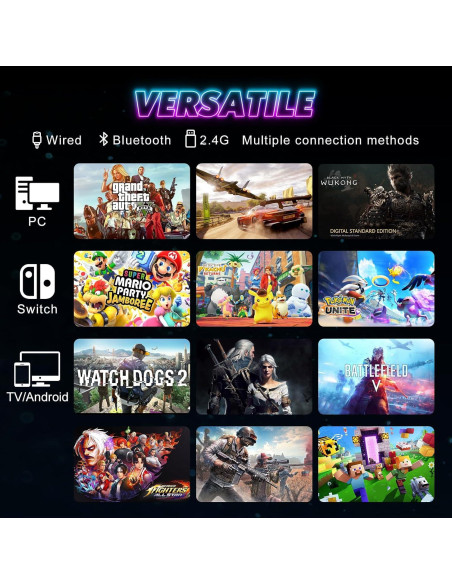 Controlador Inalámbrico Dinosoo RGB para PC y Switch