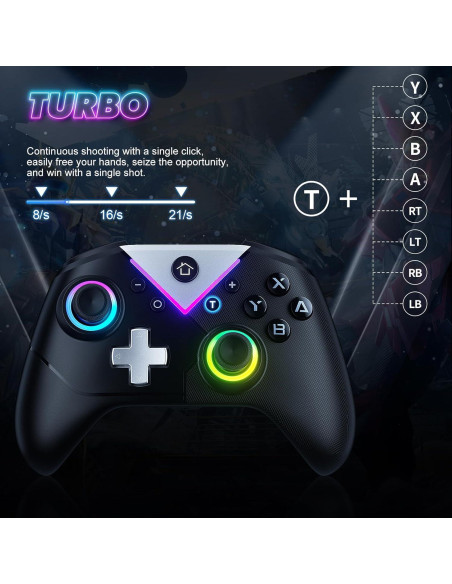 Controlador Inalámbrico Dinosoo RGB para PC y Switch