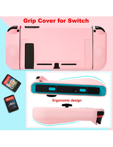Kit Accesorios Nintendo Switch KimmiDirect Estuche Rosa