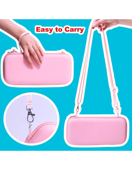Kit Accesorios Nintendo Switch KimmiDirect Estuche Rosa
