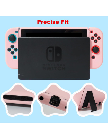 Kit Accesorios Nintendo Switch KimmiDirect Estuche Rosa