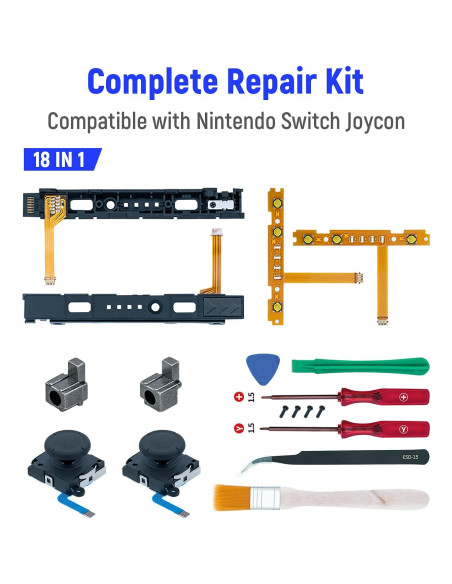 Kit de Reparación 18 en 1 Mcbazel para Joy-Con N-Switch Kit de Reparación 18 en 1 Mcbazel para Joy-Con N-Switch