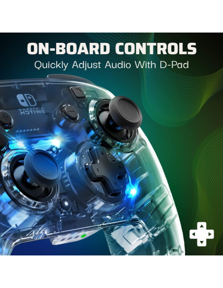 Controlador Inalámbrico Nintendo Switch Afterglow RGB LED