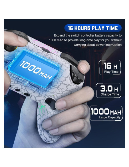 Controlador Inalámbrico Gammeefy para Nintendo Switch - LED 9 Colores