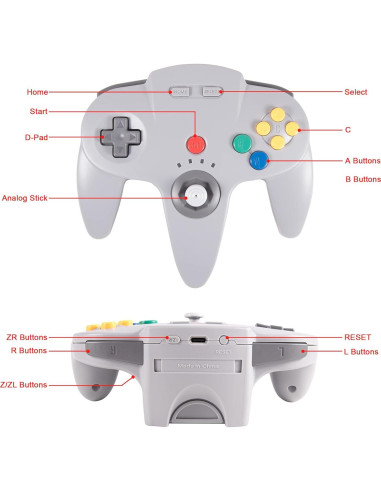 Controlador Inalámbrico N64 KIWITATA para Switch - 2 Pack
