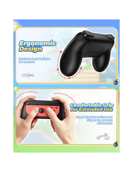 Empuñaduras Fyoung para Joy-Con de Switch - Negro (2 Pzs)