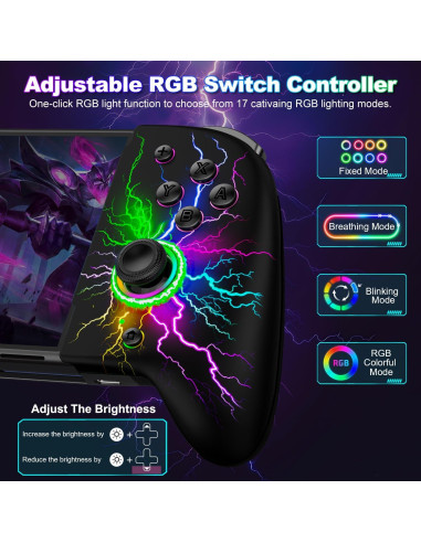 Controlador Nintendo Switch Joypad NinABXY Efecto Hall Ergonómico