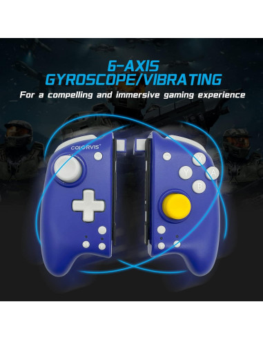 Controlador Joy Pad COIORVIS para Switch Azul Inalámbrico