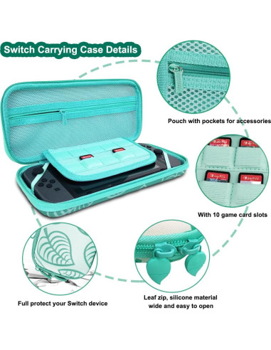 Kit de Accesorios para Nintendo Switch - Funda Verde