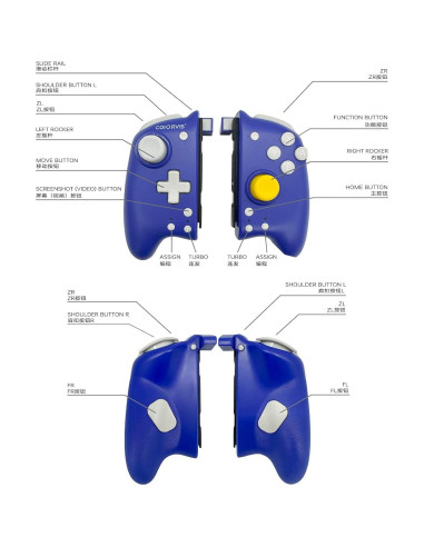 Controlador Joy Pad COIORVIS para Switch Azul Inalámbrico
