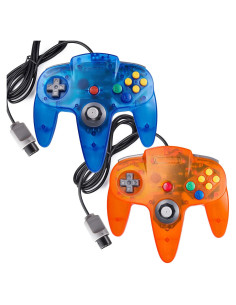 2 Controladores Clásicos N64 miadore Azul Selva/Naranja