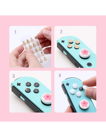 Agarres de Pulgar OLYGIVE para Nintendo Switch - Flor