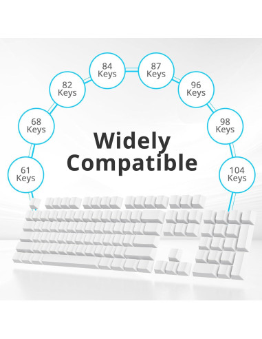 Conjunto de Teclas PBT Blancas Owpkeenthy para Teclado Mecánico