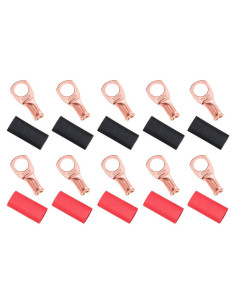 Paquete de 10 terminales de anillo de cobre RockDIG 8 AWG 3/8"