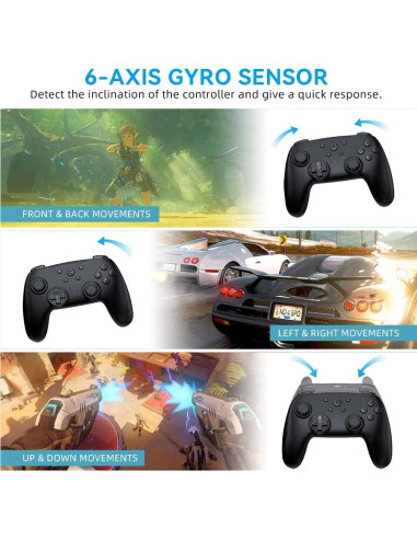 Controlador Inalámbrico ShanWan para Switch OLED, Turbo Ajustable