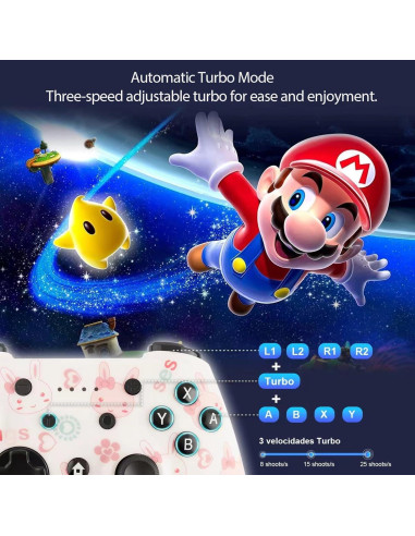 Controlador Inalámbrico SHUTTLECOCK para Switch y PC - Rosa