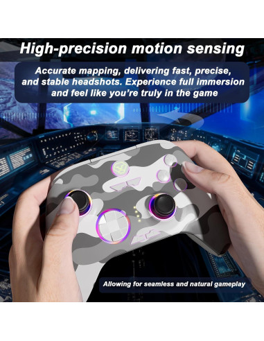 Controlador Inalámbrico HQFYH para PC y Switch con RGB