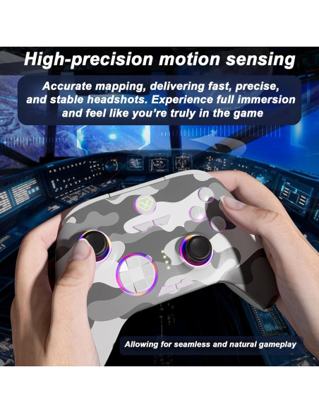 Controlador Inalámbrico HQFYH para PC y Switch con RGB