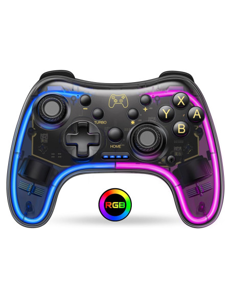 Controlador Pro Gammeefy para Switch con LED RGB y Turbo
