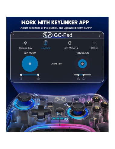 Controlador Pro Gammeefy para Switch con LED RGB y Turbo