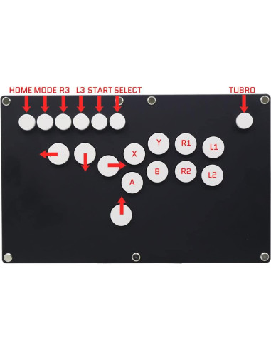 Controlador Joystick Arcade Ultra-Fino TruBoost B1-PC-B 30x18.8cm