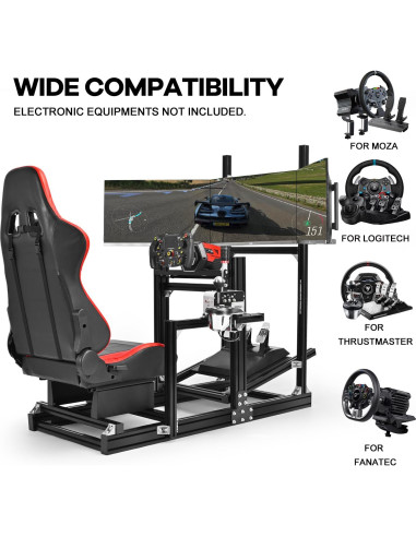 Soporte Simulador de Carreras Anman Triple Monitor Ajustable