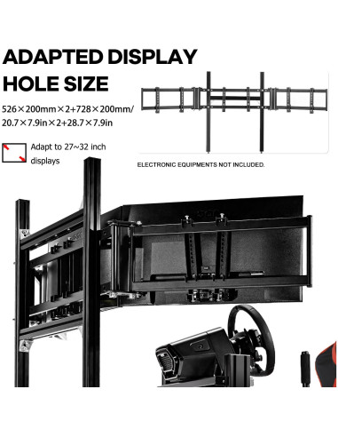 Soporte Simulador de Carreras Anman Triple Monitor Ajustable