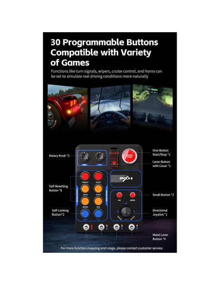 Caja de Botones de Carreras PXN CB1 30 Botones RGB PC