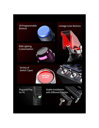 Caja de Botones de Carreras PXN CB1 30 Botones RGB PC