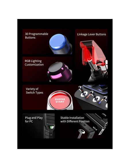 Caja de Botones de Carreras PXN CB1 30 Botones RGB PC