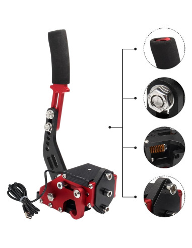 Freno de Mano USB YESHMA Rojo Sensor Hall 64 Bit