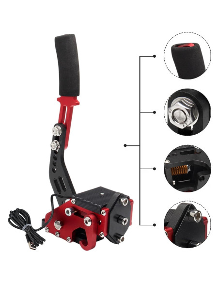 Freno de Mano USB YESHMA Rojo Sensor Hall 64 Bit