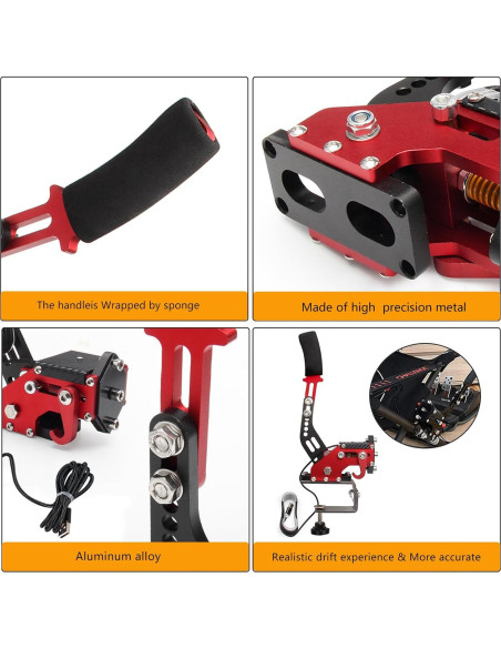 Freno de Mano USB YESHMA Rojo Sensor Hall 64 Bit