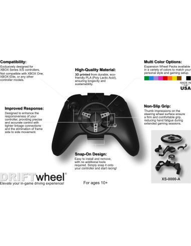 DRIFTwheel Mini Volante para XBOX - Accesorio 3D - XS-0000-A