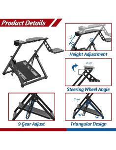 Soporte Plegable para Simulador de Carreras Minneer RACING WHEEL STAND 26H 2