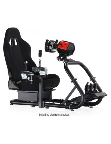 Cockpit de Simulador de Carreras Hottoby con Asiento Negro Ajustable
