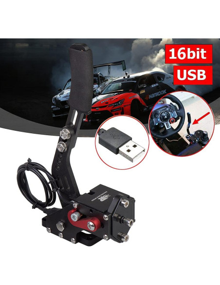 Freno de Mano USB CNRAQR HB-03A-BK para Juegos PC